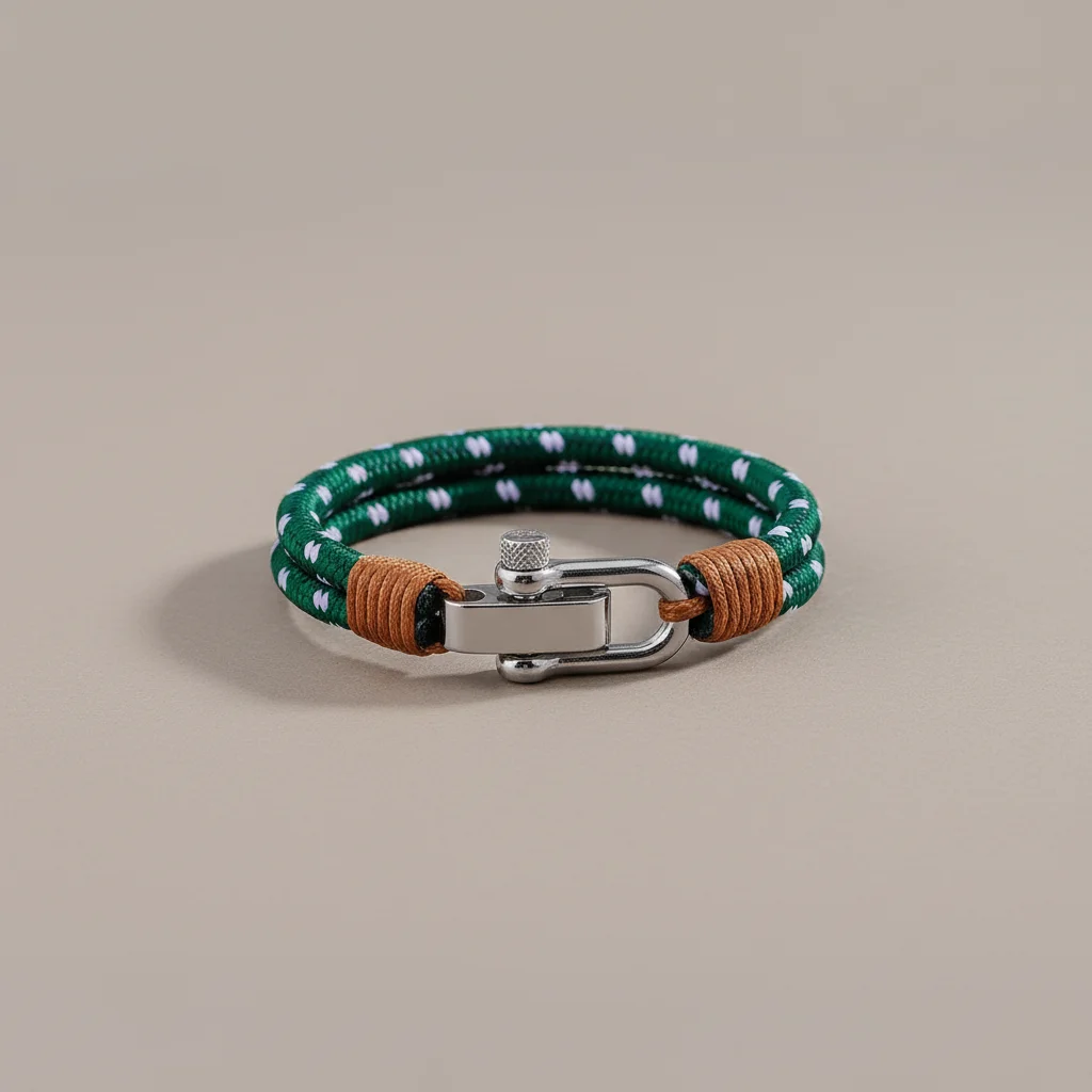 Bracelet corde personnalisable fermoir acier homme - Vue 8 - bracelet corde