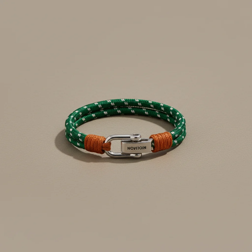 Bracelet corde personnalisable fermoir acier homme - Vue 9 - bracelet corde