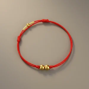 Bracelet corde porte-bonheur fil rouge ajustable - Vue 1 - bracelet corde