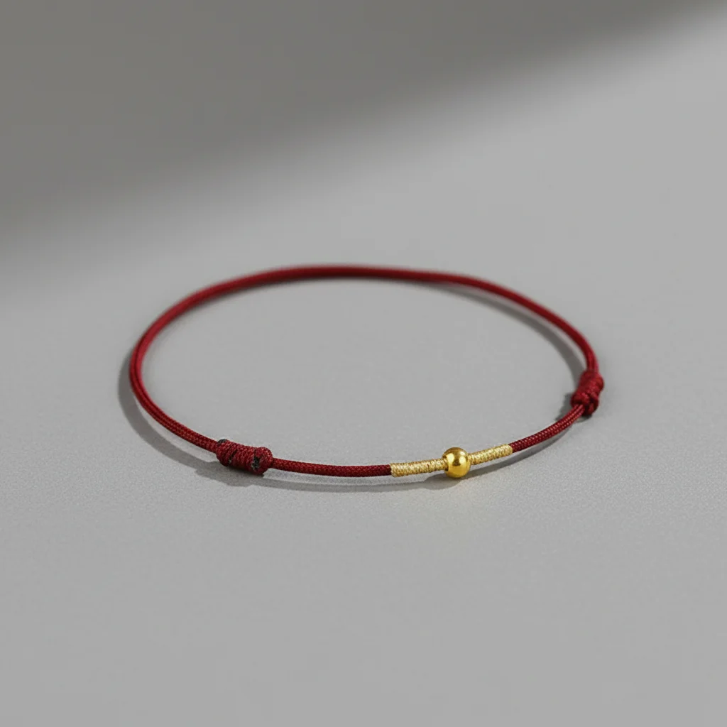 Bracelet corde porte-bonheur fil rouge ajustable - Vue 10 - bracelet corde