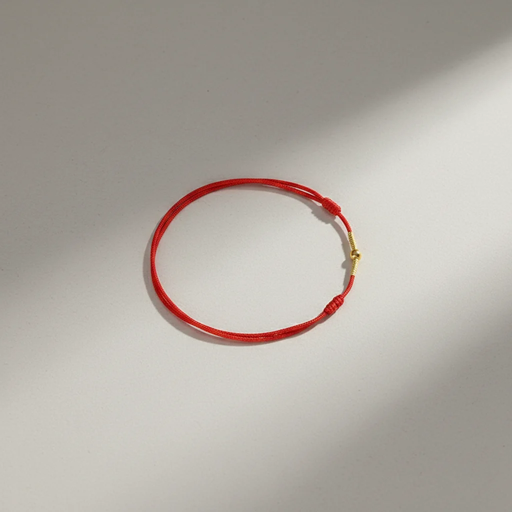 Bracelet corde porte-bonheur fil rouge ajustable - Vue 8 - bracelet corde