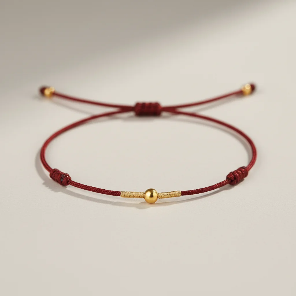 Bracelet corde porte-bonheur fil rouge ajustable - Vue 9 - bracelet corde