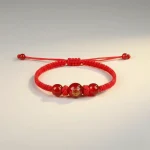 Bracelet corde signe astrologique chinois et agate - Vue 1 - bracelet corde