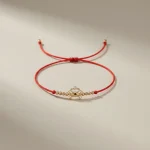 Bracelet corde signe astrologique zircon ajustable - Vue 1 - bracelet corde