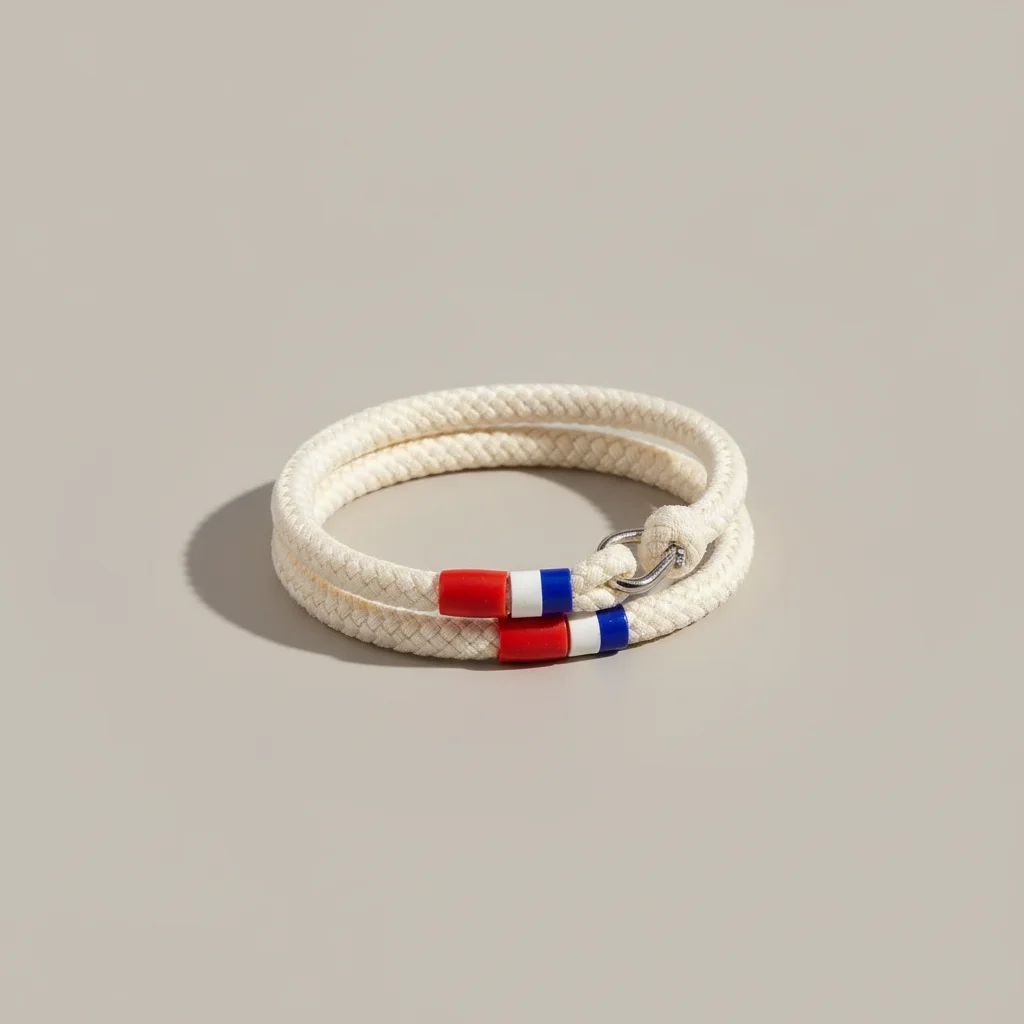 Bracelet corde style marin fermoir manille - Vue 10 - bracelet corde