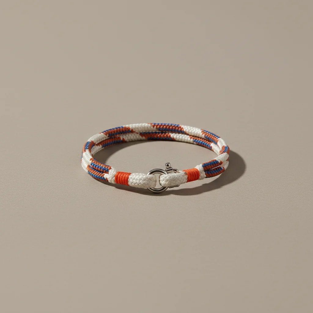 Bracelet corde style marin fermoir manille - Vue 11 - bracelet corde