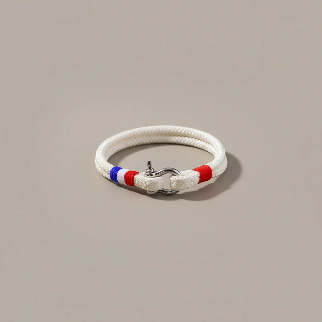 Bracelet corde style marin fermoir manille - Vue 8 - bracelet corde