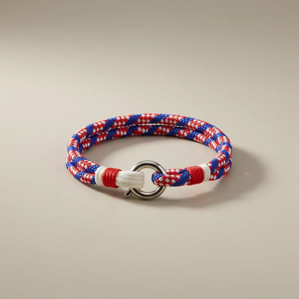 Bracelet corde style marin fermoir manille - Vue 9 - bracelet corde