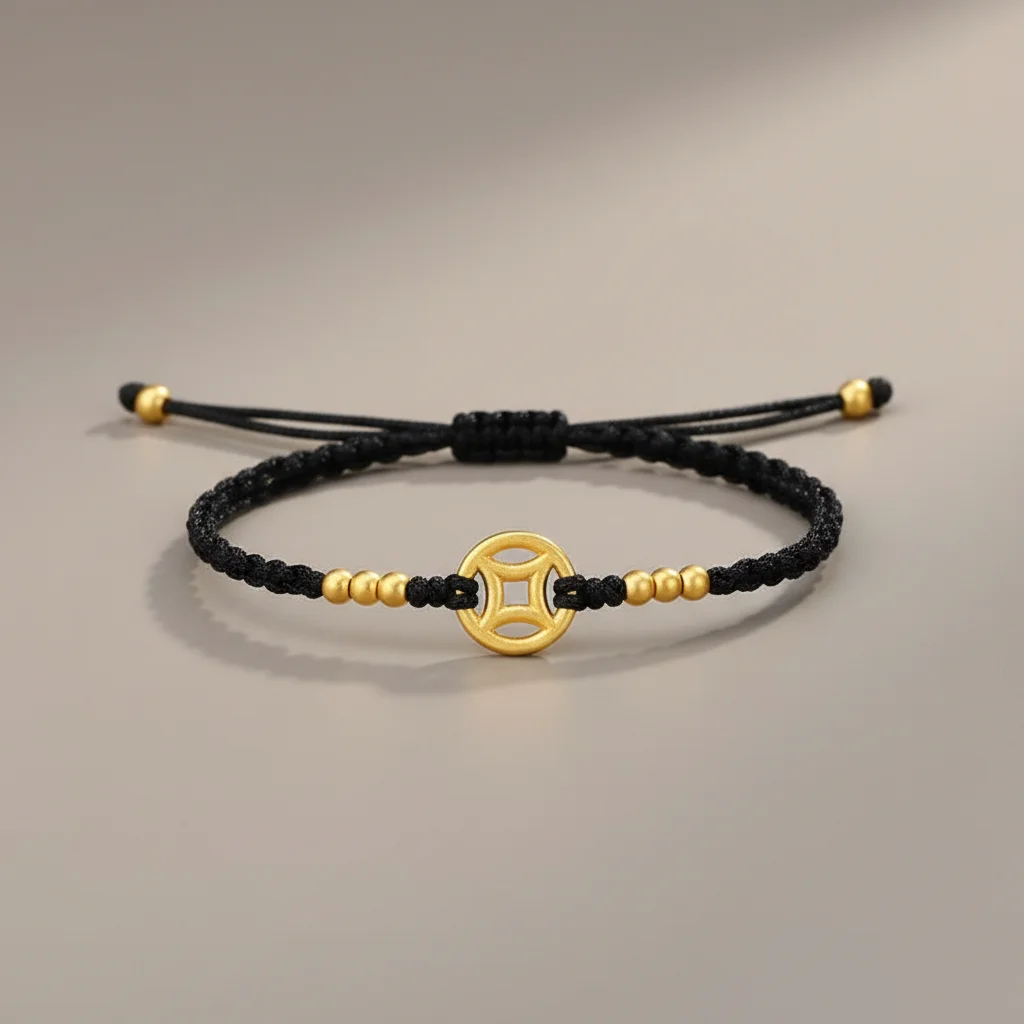 Bracelet corde symbole prospérité ajustable - Vue 10 - bracelet corde