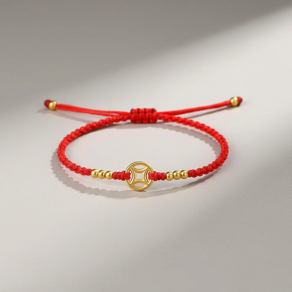 Bracelet corde symbole prospérité ajustable - Vue 2 - bracelet corde