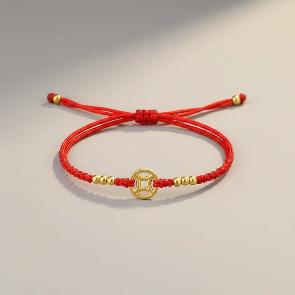 Bracelet corde symbole prospérité ajustable - Vue 3 - bracelet corde