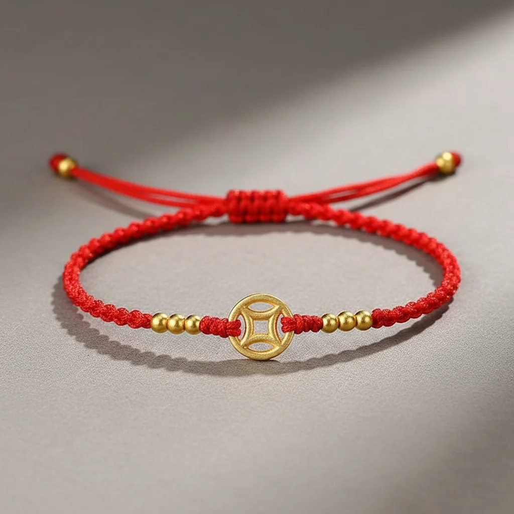 Bracelet corde symbole prospérité ajustable - Vue 4 - bracelet corde