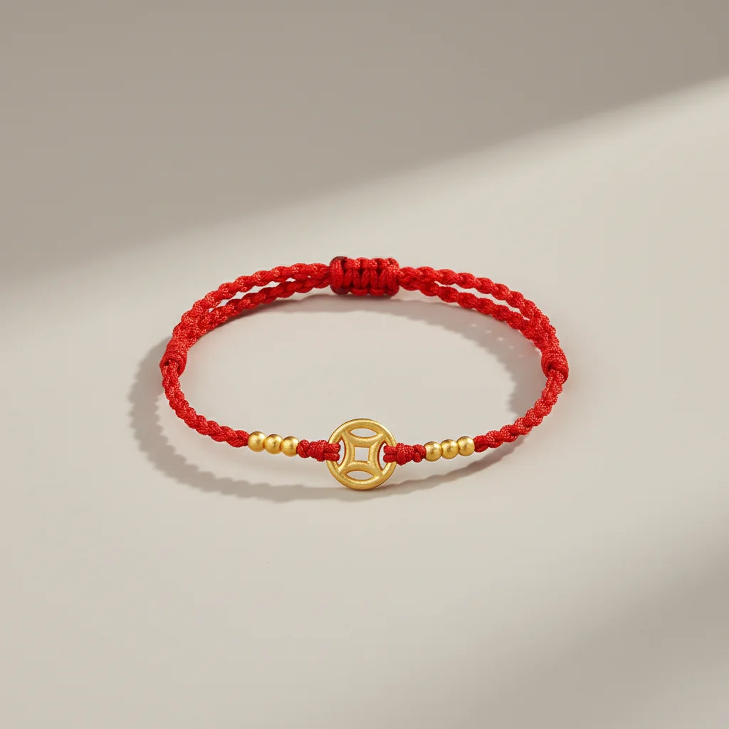 Bracelet corde symbole prospérité ajustable - Vue 8 - bracelet corde