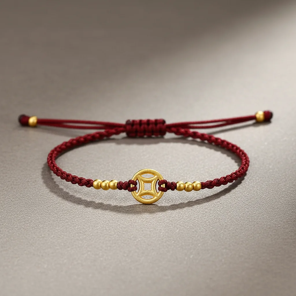 Bracelet corde symbole prospérité ajustable - Vue 9 - bracelet corde
