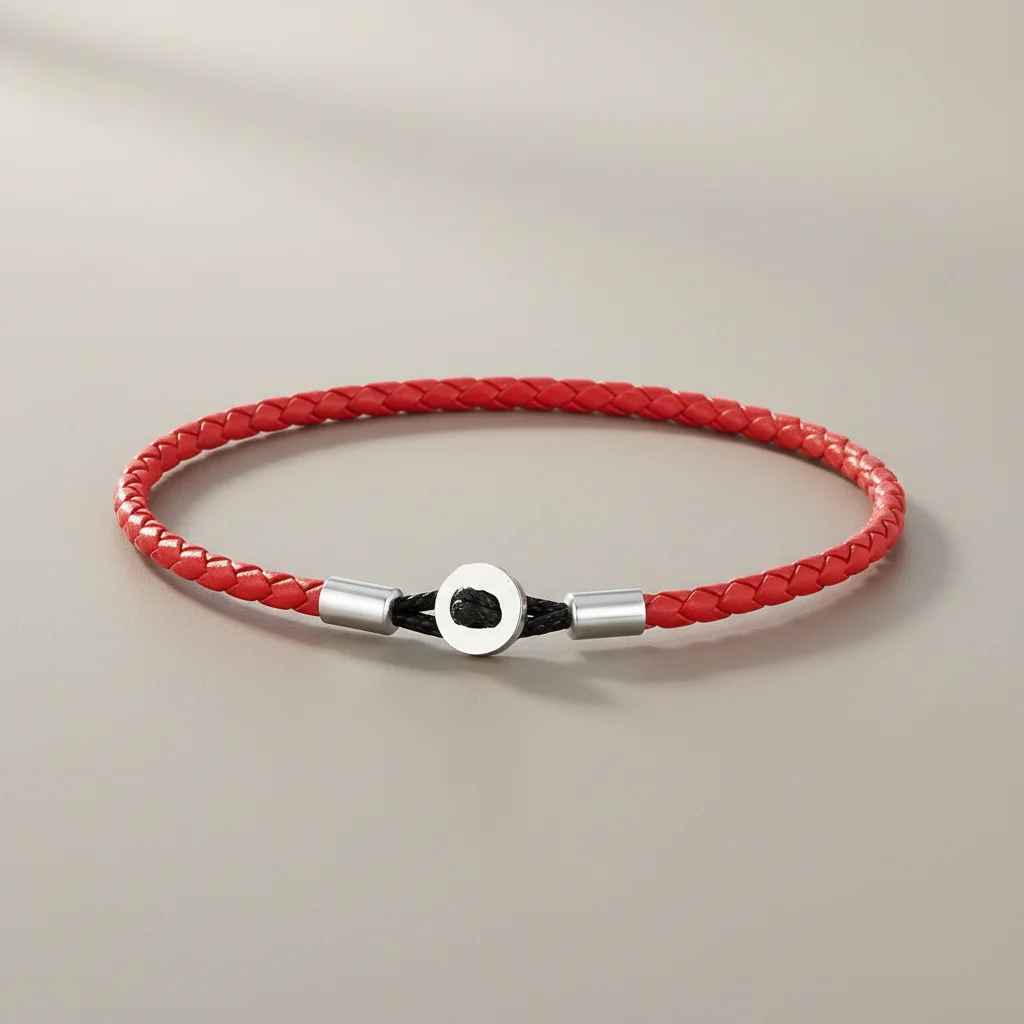 Bracelet corde tressé cuir et acier minimaliste - Vue 12 - bracelet corde