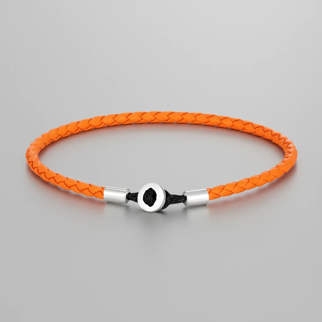 Bracelet corde tressé cuir et acier minimaliste - Vue 13 - bracelet corde