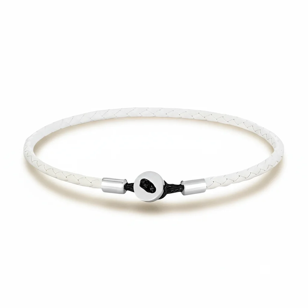 Bracelet corde tressé cuir et acier minimaliste - Vue 14 - bracelet corde