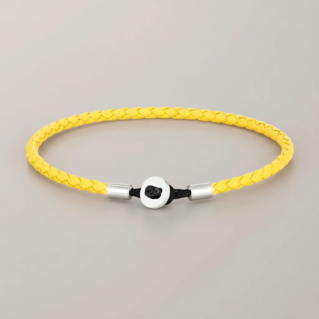 Bracelet corde tressé cuir et acier minimaliste - Vue 15 - bracelet corde