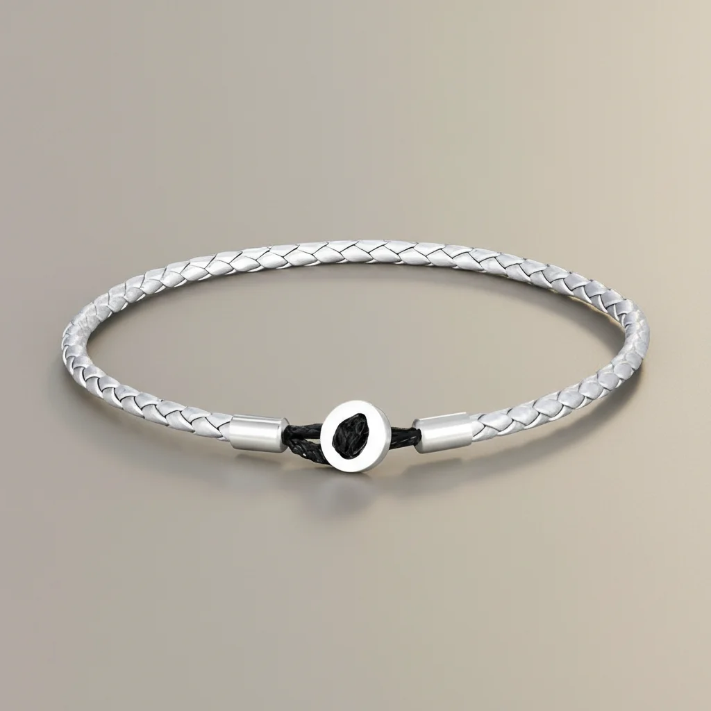 Bracelet corde tressé cuir et acier minimaliste - Vue 16 - bracelet corde