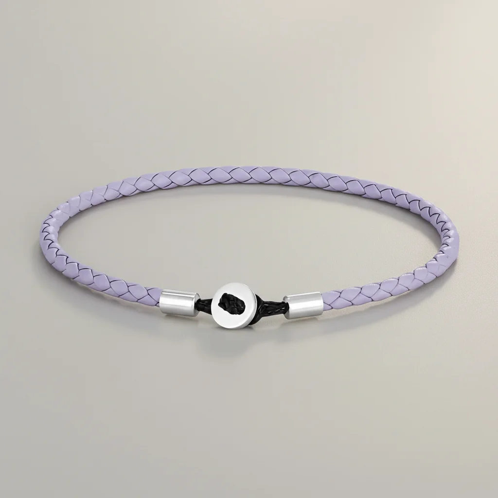 Bracelet corde tressé cuir et acier minimaliste - Vue 17 - bracelet corde