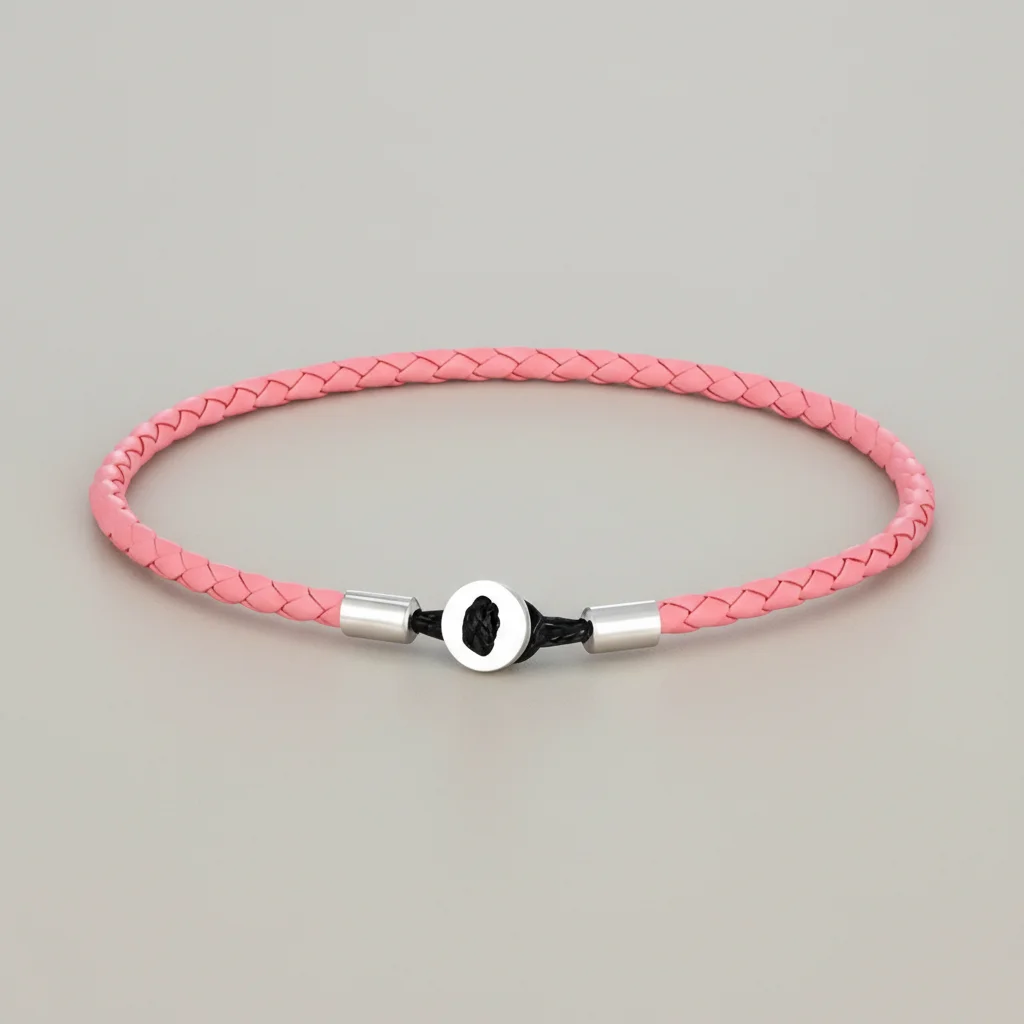 Bracelet corde tressé cuir et acier minimaliste - Vue 18 - bracelet corde