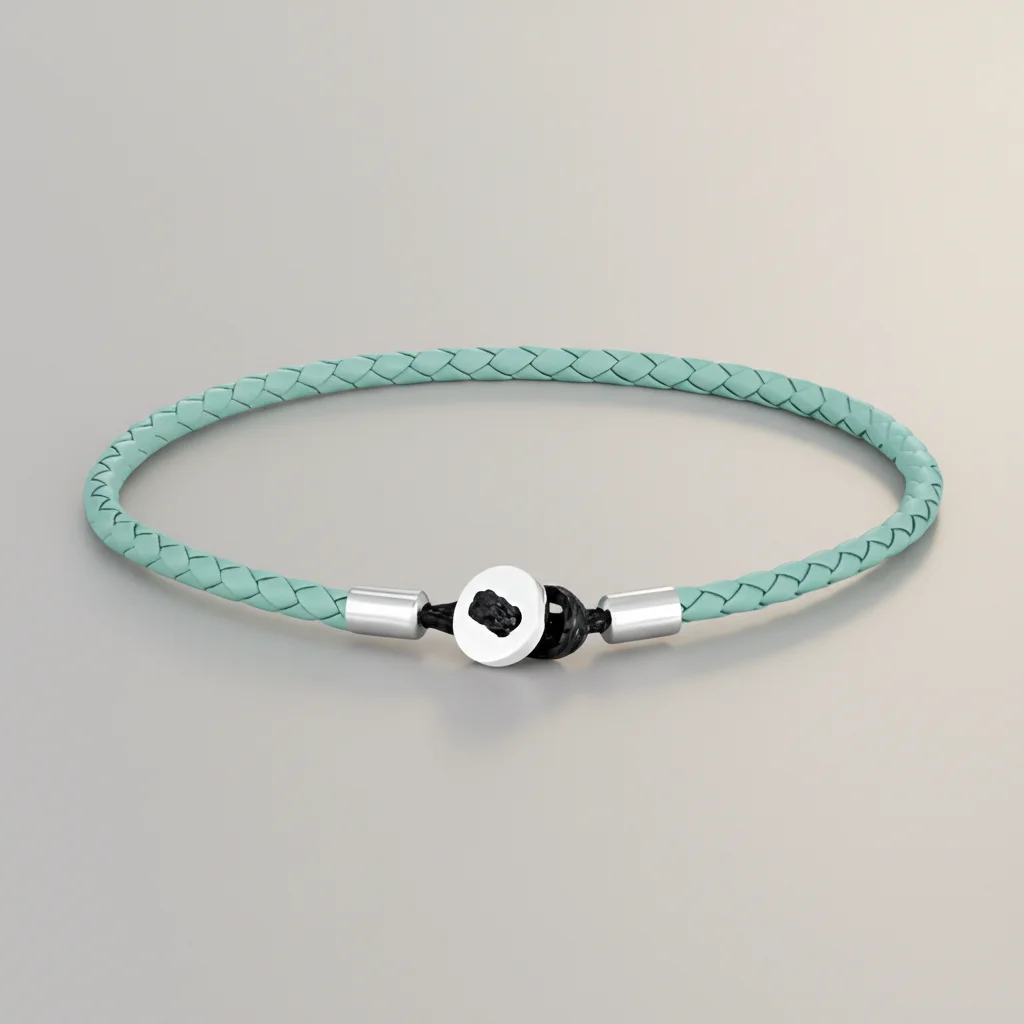 Bracelet corde tressé cuir et acier minimaliste - Vue 19 - bracelet corde