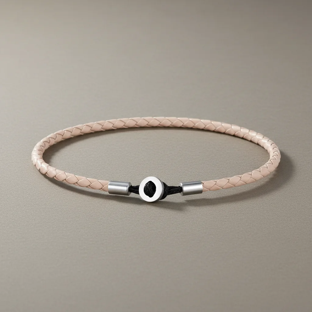 Bracelet corde tressé cuir et acier minimaliste - Vue 20 - bracelet corde