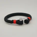 Bracelet corde tressée fermoir manille - Vue 1 - bracelet corde